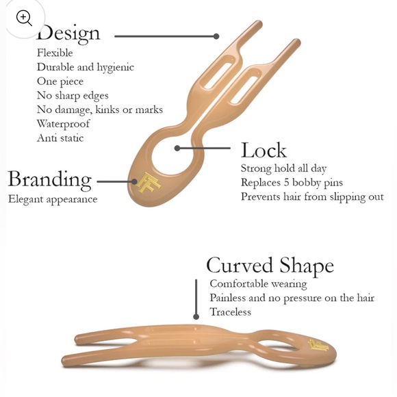 Fiona Franchimon No 1 Hairpin Satin Sand - New Without Box - Picture 4 of 8